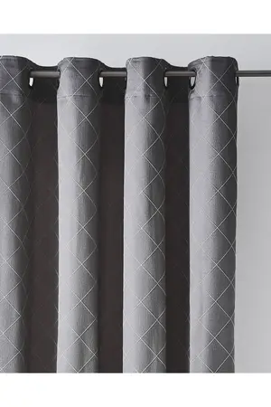 Dreams & Drapes - Indiana - Par De Cortinas Jacquard Con Ojales - 168 X 229 Cm (Ancho X Largo) En Color Plateado