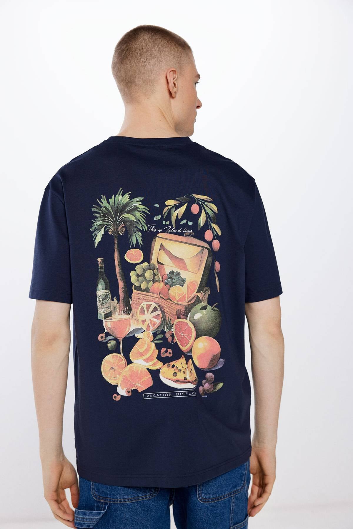 Springfield Camiseta, T-Shirt Uomo 100% Cotone, Colore Classico, Manica Corta, Abbigliamento Casual