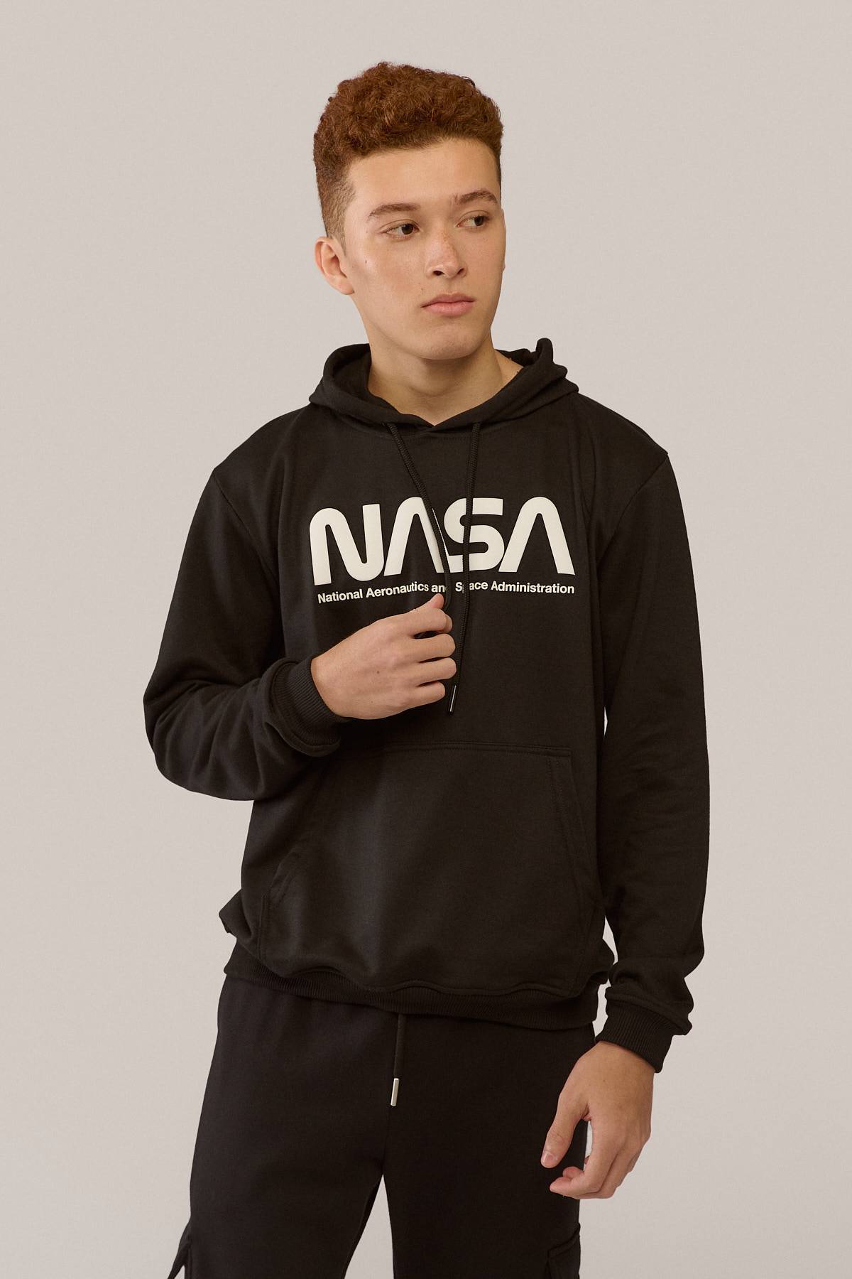 Sudadera Estampada con Capucha Nasa