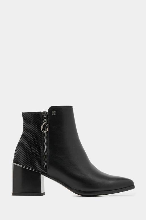 Tacon Ancho Botines Taco Cuadrado Para Mujer Botín De Cuero Tacón