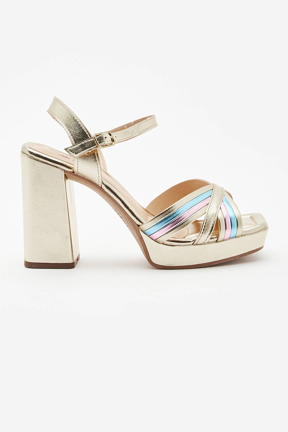 Sandalias Pitillos Sandalia De Tacu00f3n Cuadrado Con Tiras