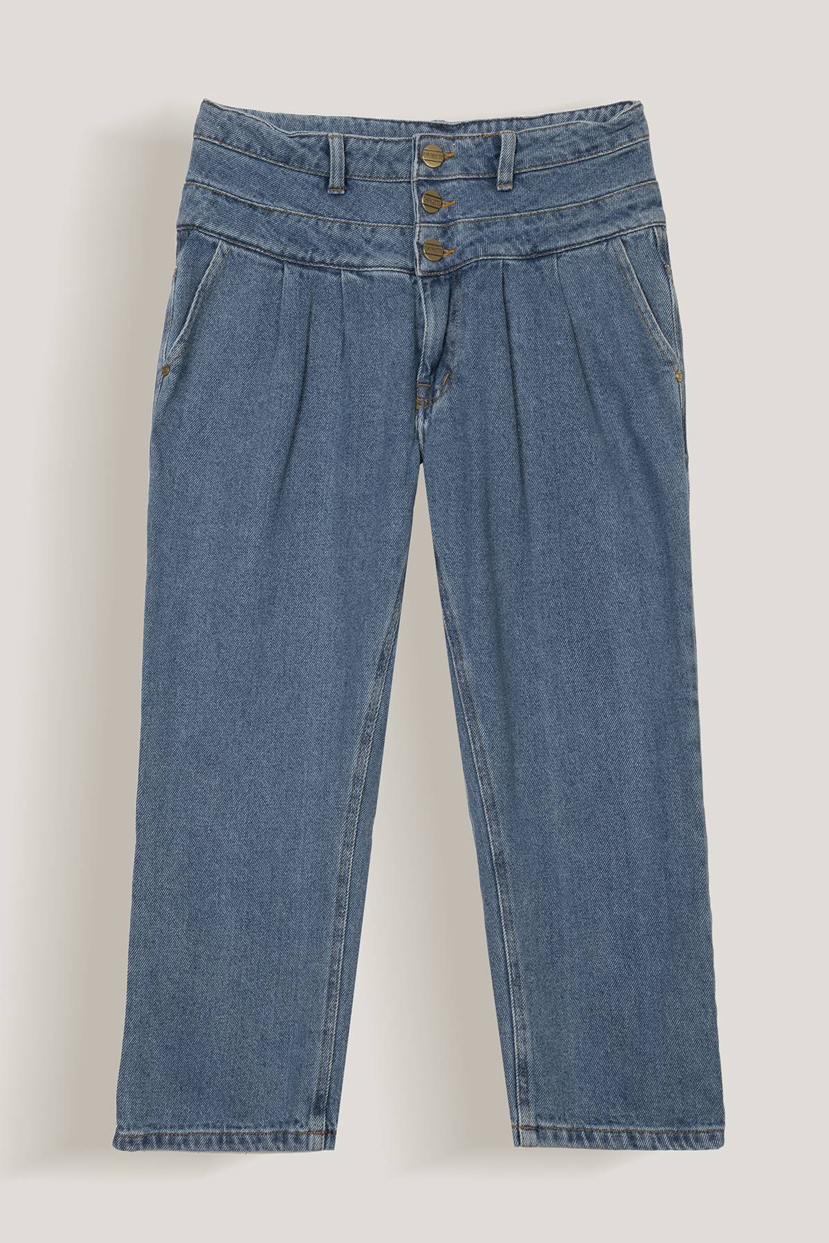 Mom Jeans con Pinzas Cheviotto De Prati Tienda Online