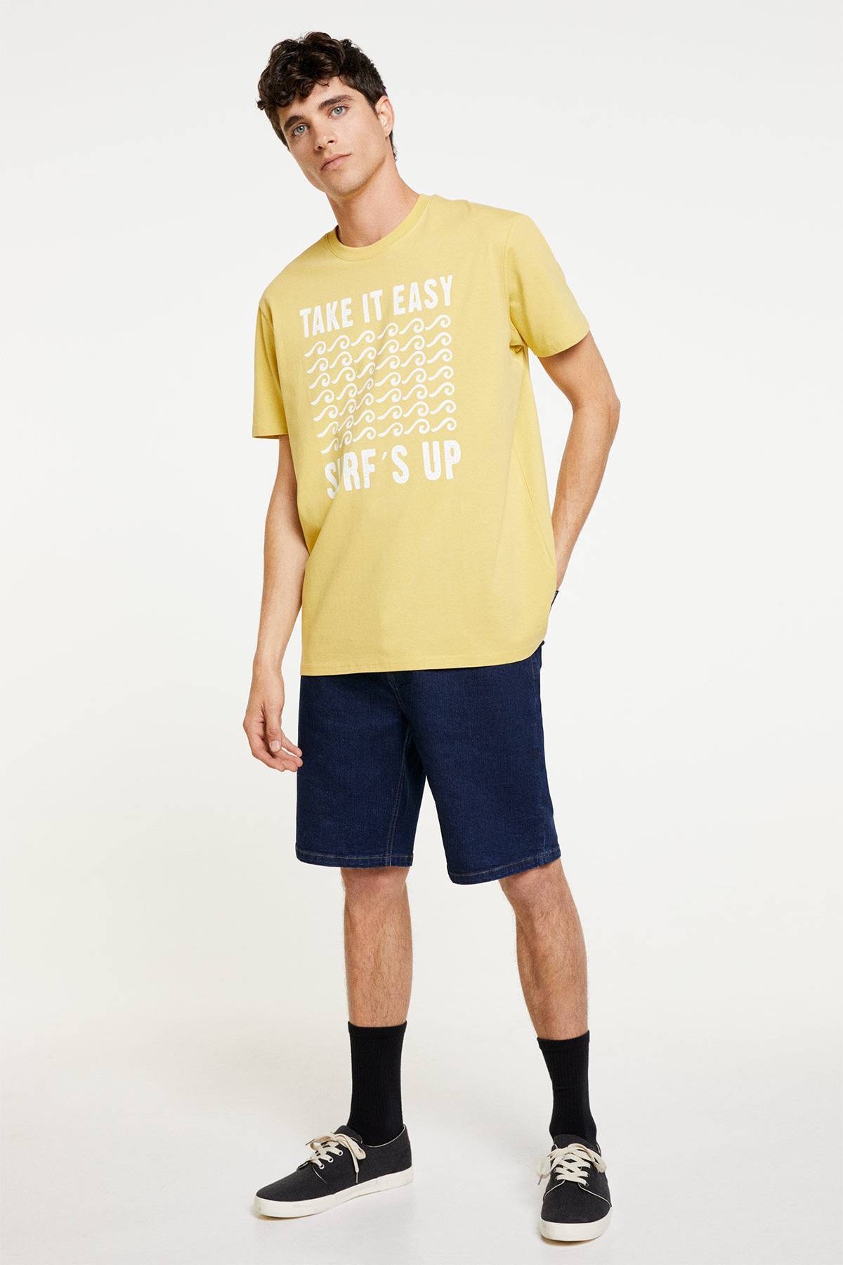 Maglietta Basic Uomo T-Shirt Uomo Springfield Con Stampa Albero Design Moderno E 798053