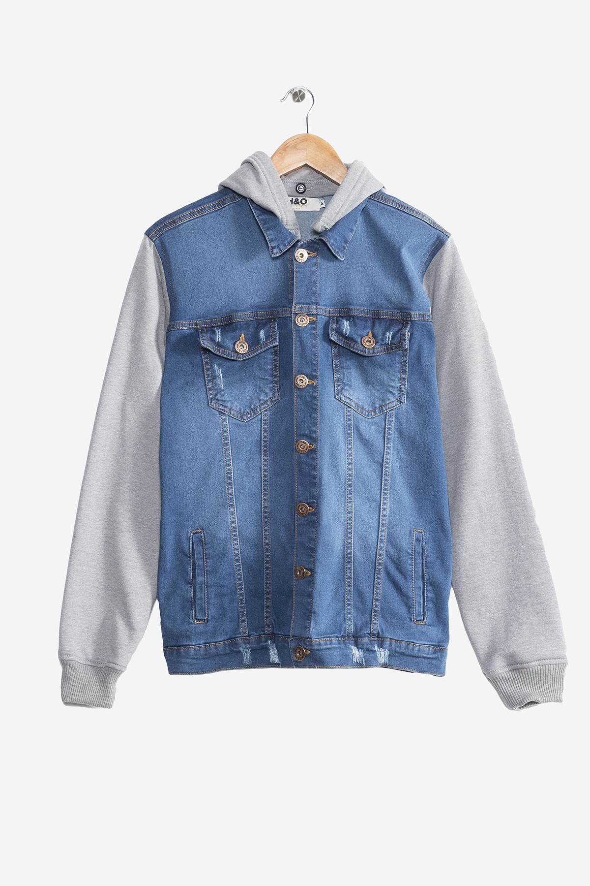 Chompa denim con capucha H O Trybu