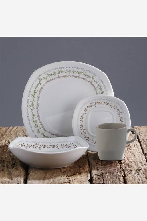 Set de Vajilla de Cerámica Corona Nórdica x16