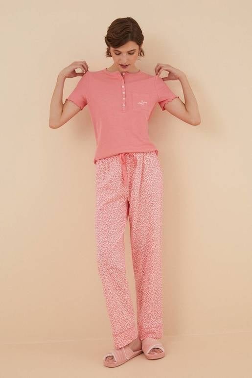 Lencería Pijama Mujer Manga Corta Pantalon Largo Pijama Victoria