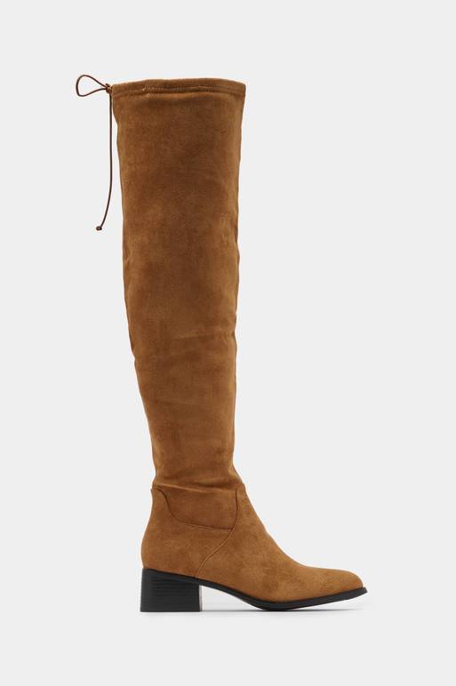 Deprati Botas Con Taco Cuadrado Botas Caña Botas Gamuzadas Para