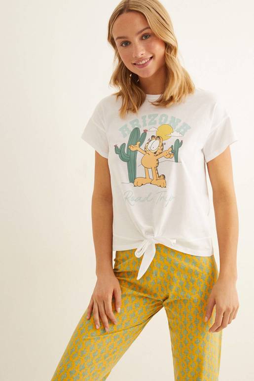 Garfield Pijamas Mujer Springfield Pijama Camiseta Pantalón