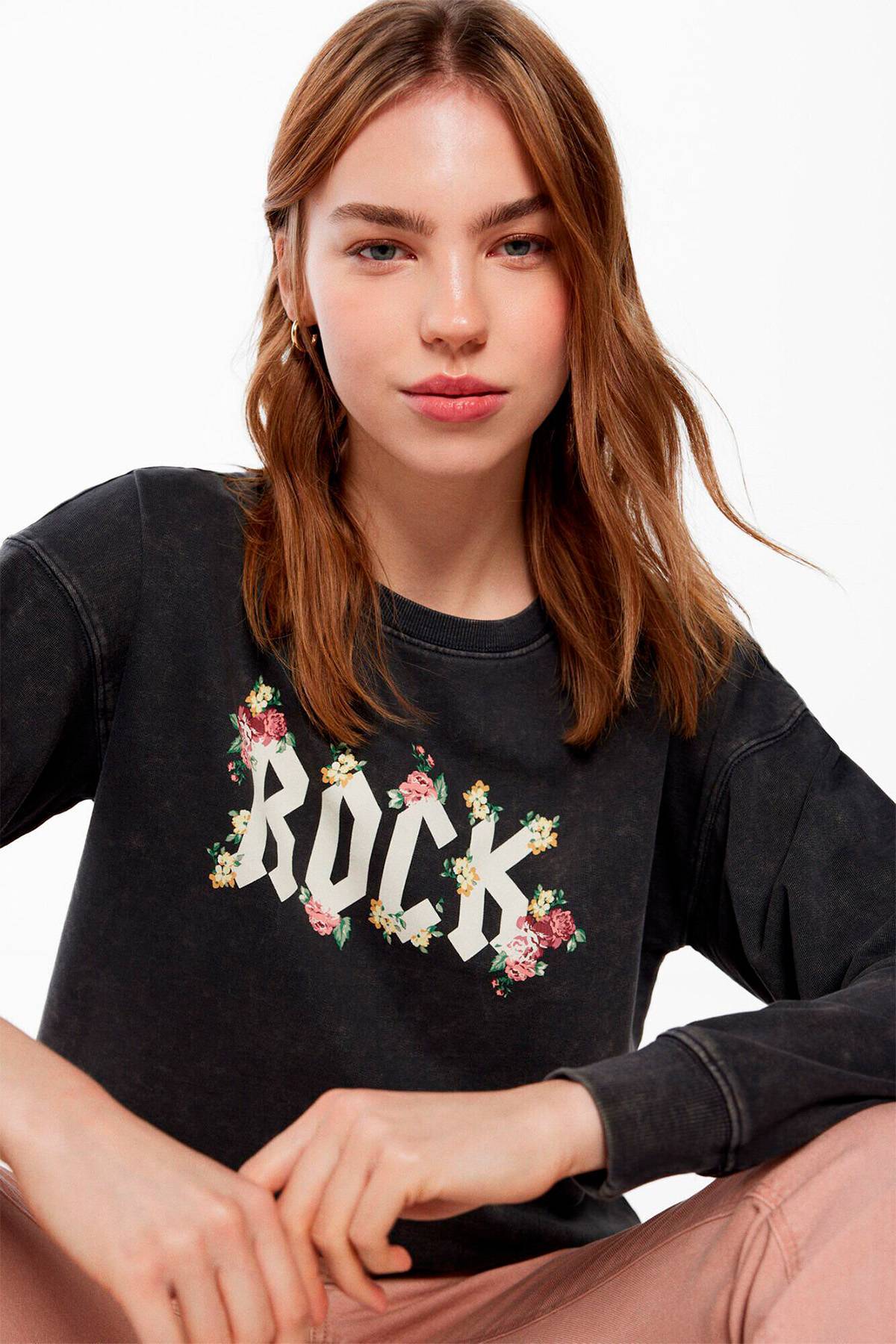 Sudadera Regular Estampada Springfield De Prati Tienda Online