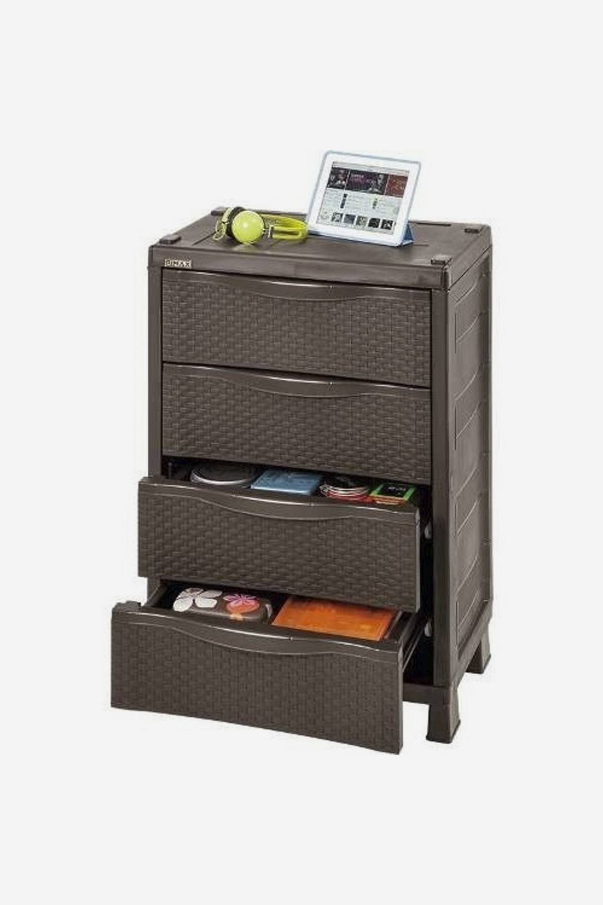 Cajonera Ratán de 4 niveles Rimax De Prati Tienda Online