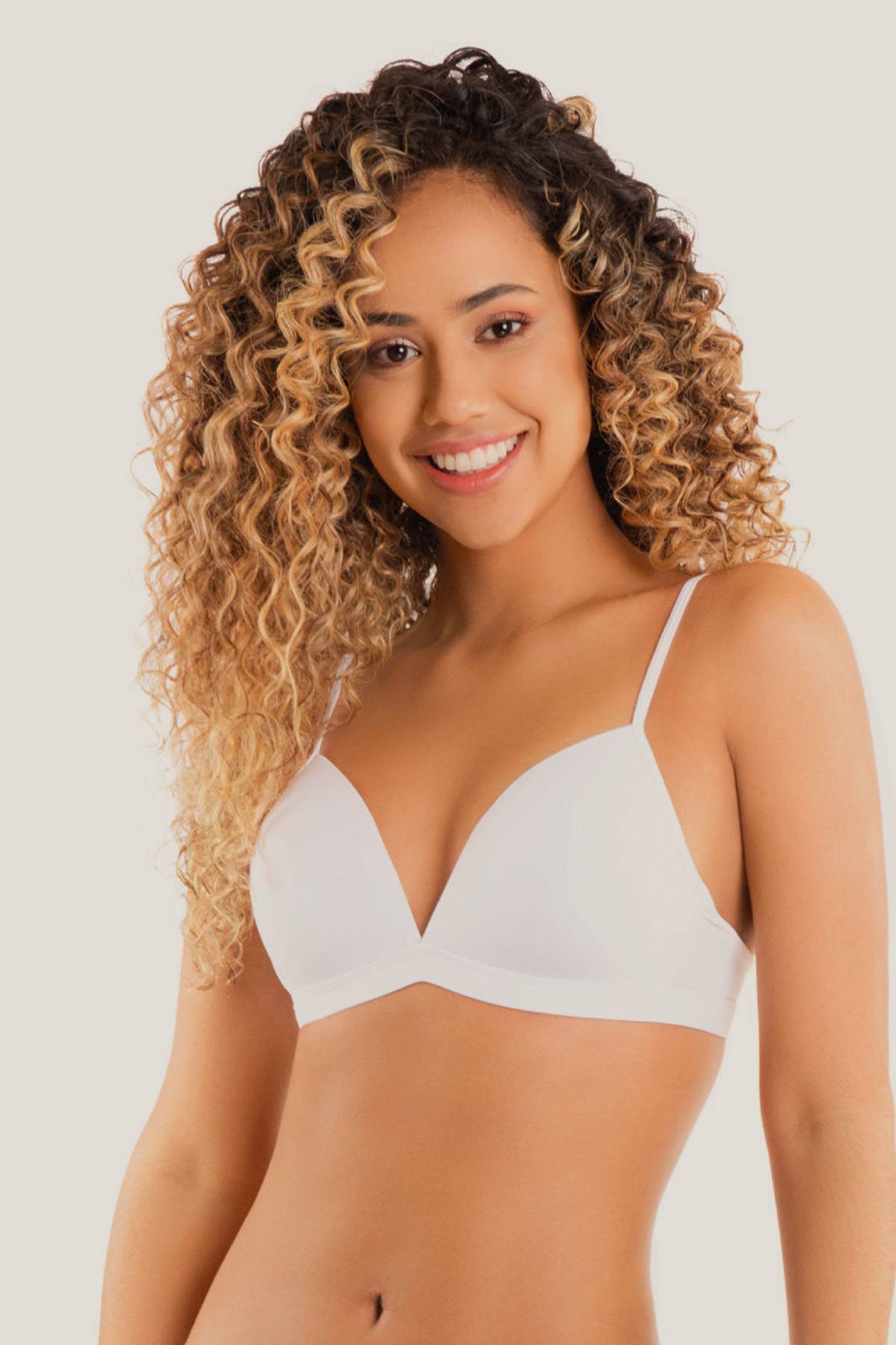 BRASIER ELASTANO COPA B STRAPLESS BLANCO