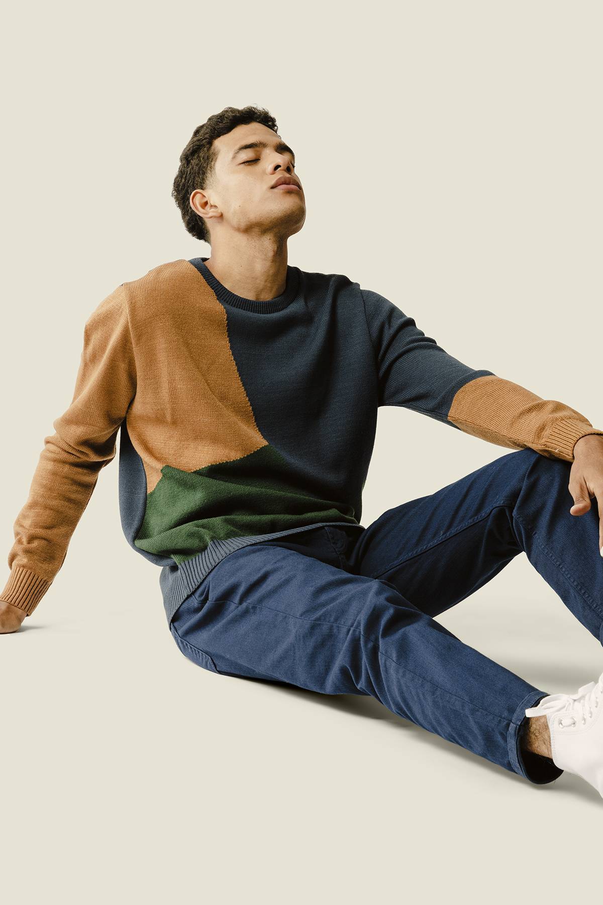 Sweater de Jersey Bloques de Color H&O De Prati Tienda Online