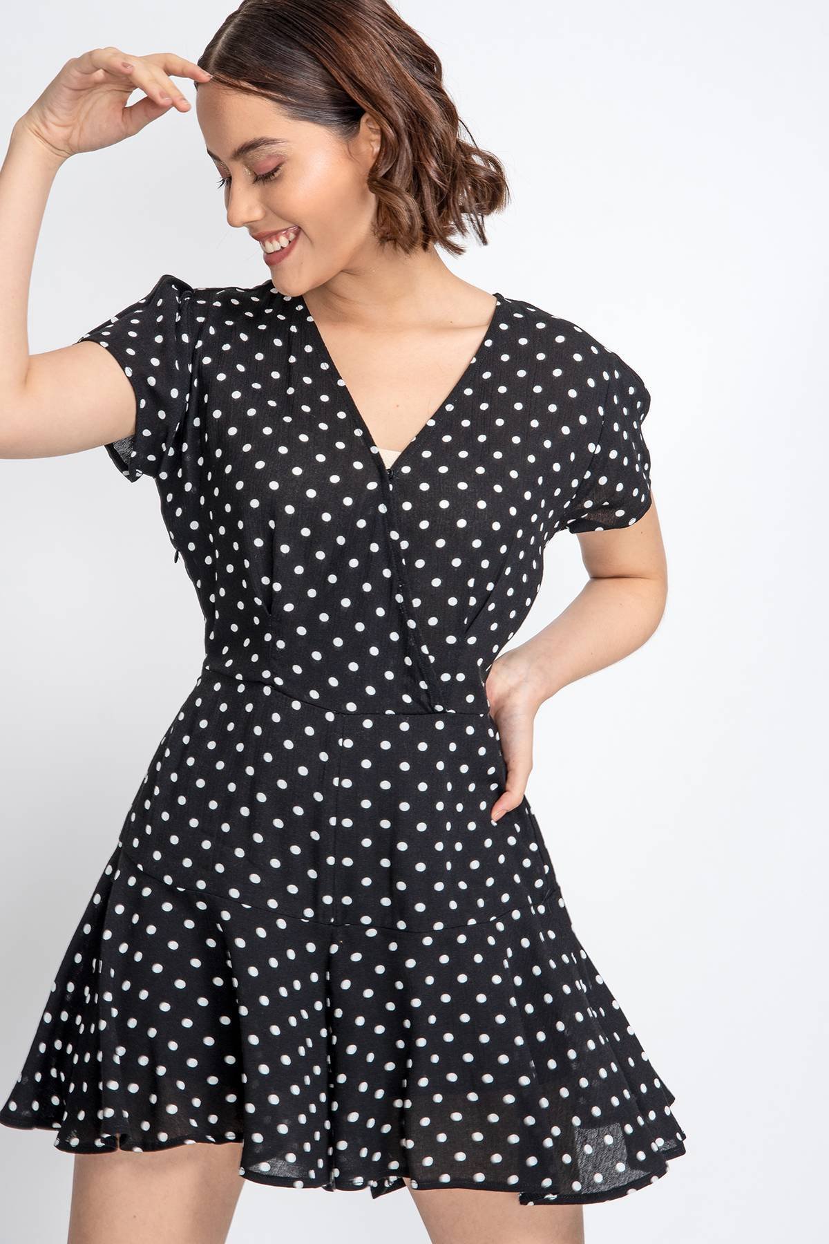 Vestido H O Trybu polka dots