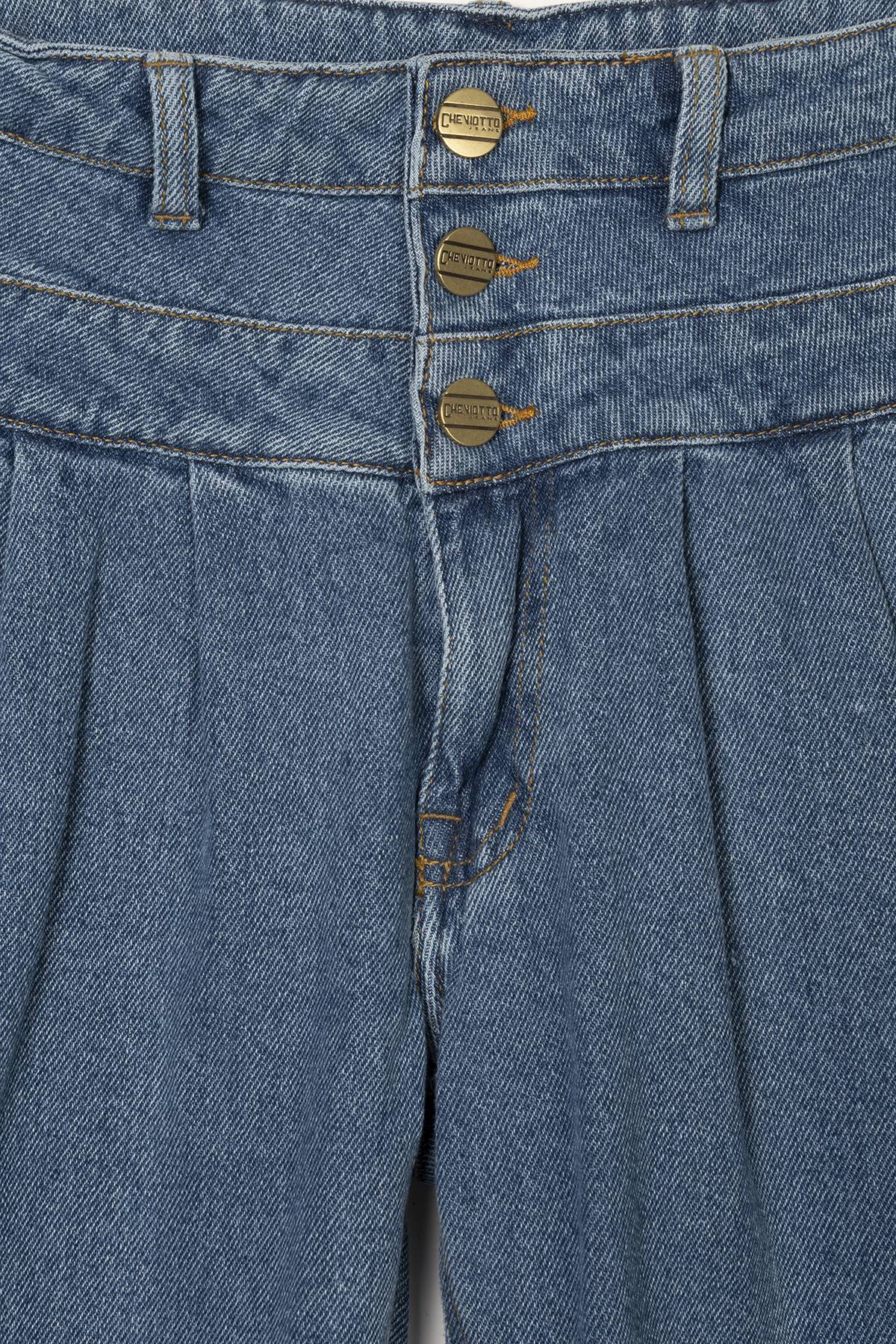 Mom Jeans con Pinzas Cheviotto De Prati Tienda Online