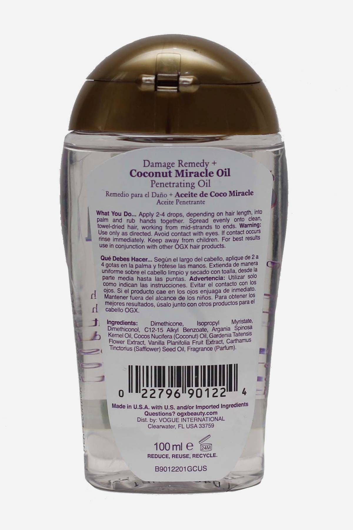 Sérum Capilar Coconut Miracle Oil Organix 100 ml De Prati Tienda Online