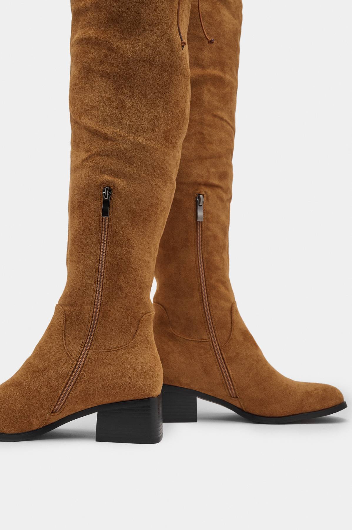 Taco Botas Altas De Gamuza Taco Chino Botas De Gamuza Lady Stork