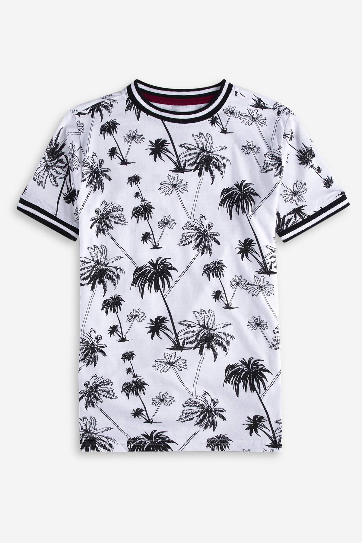 Camiseta con prints de palmeras Op