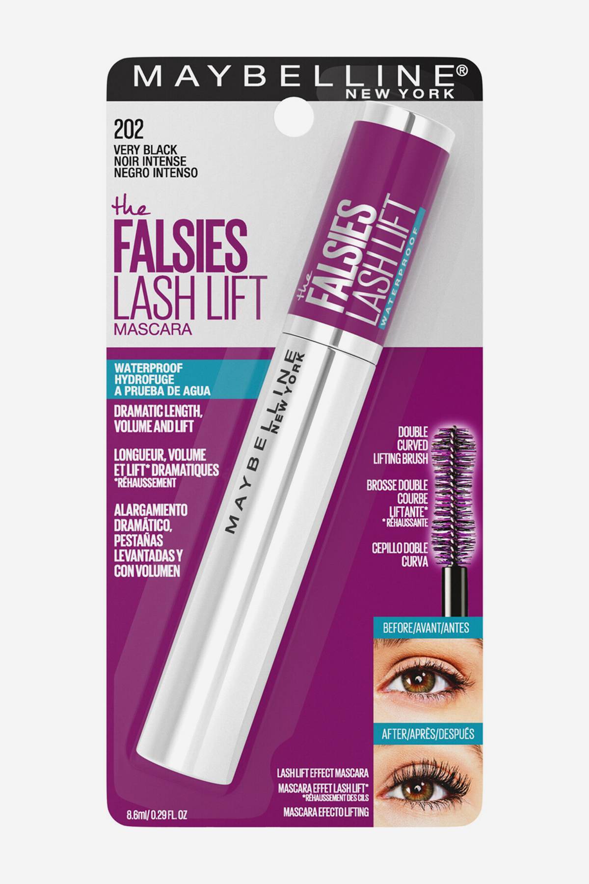 Maybelline The Falsies Instant Lash Lift Look Mascara – Choose Shade: Ultra Black, Waterproof Black, Black (8.6ml, Brand New)
