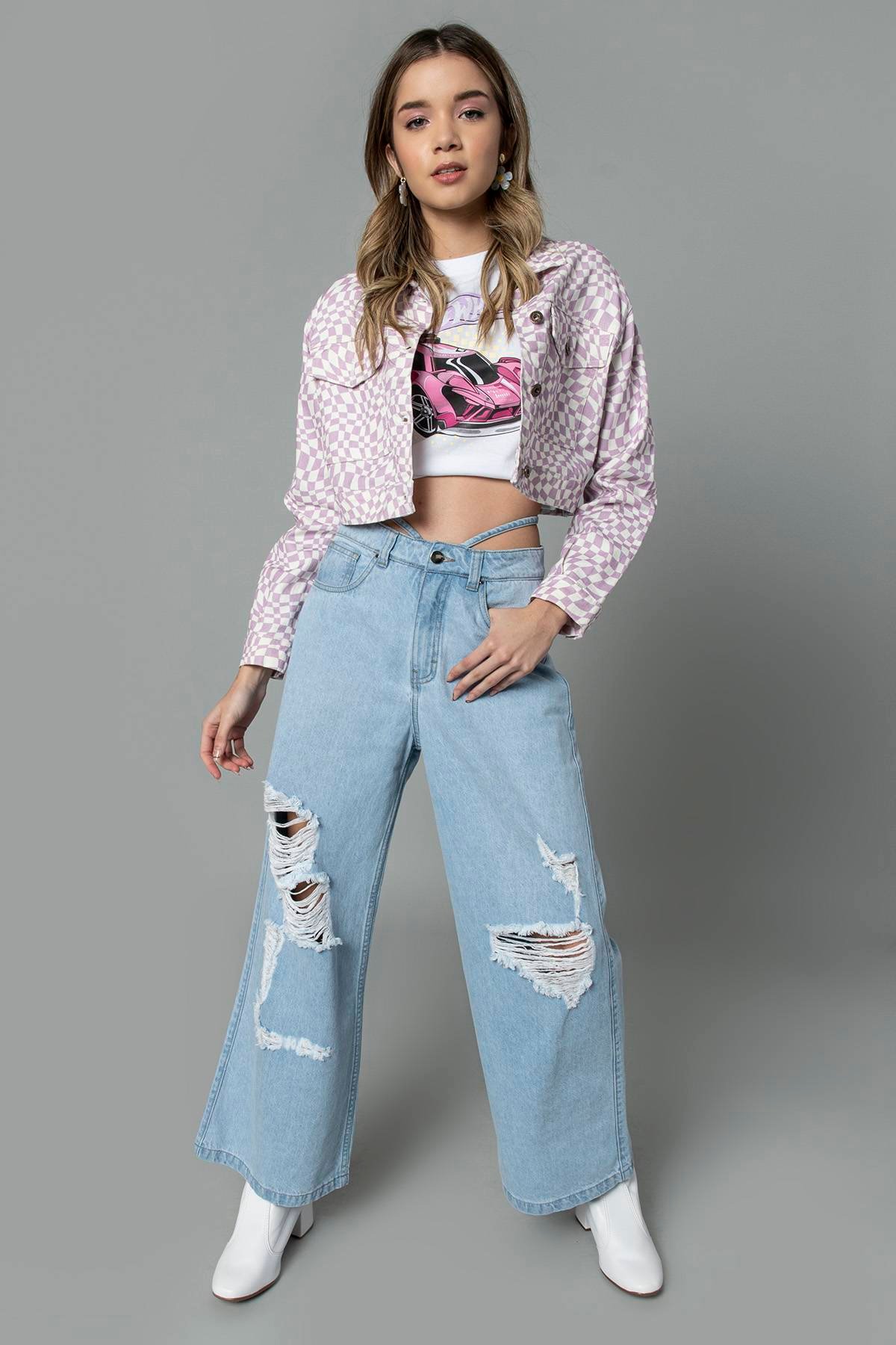 Wide Leg Jeans Rotos Claros Pantalón Denim Wide Leg Con Rotos Azul Claro –  HIGHSTREET