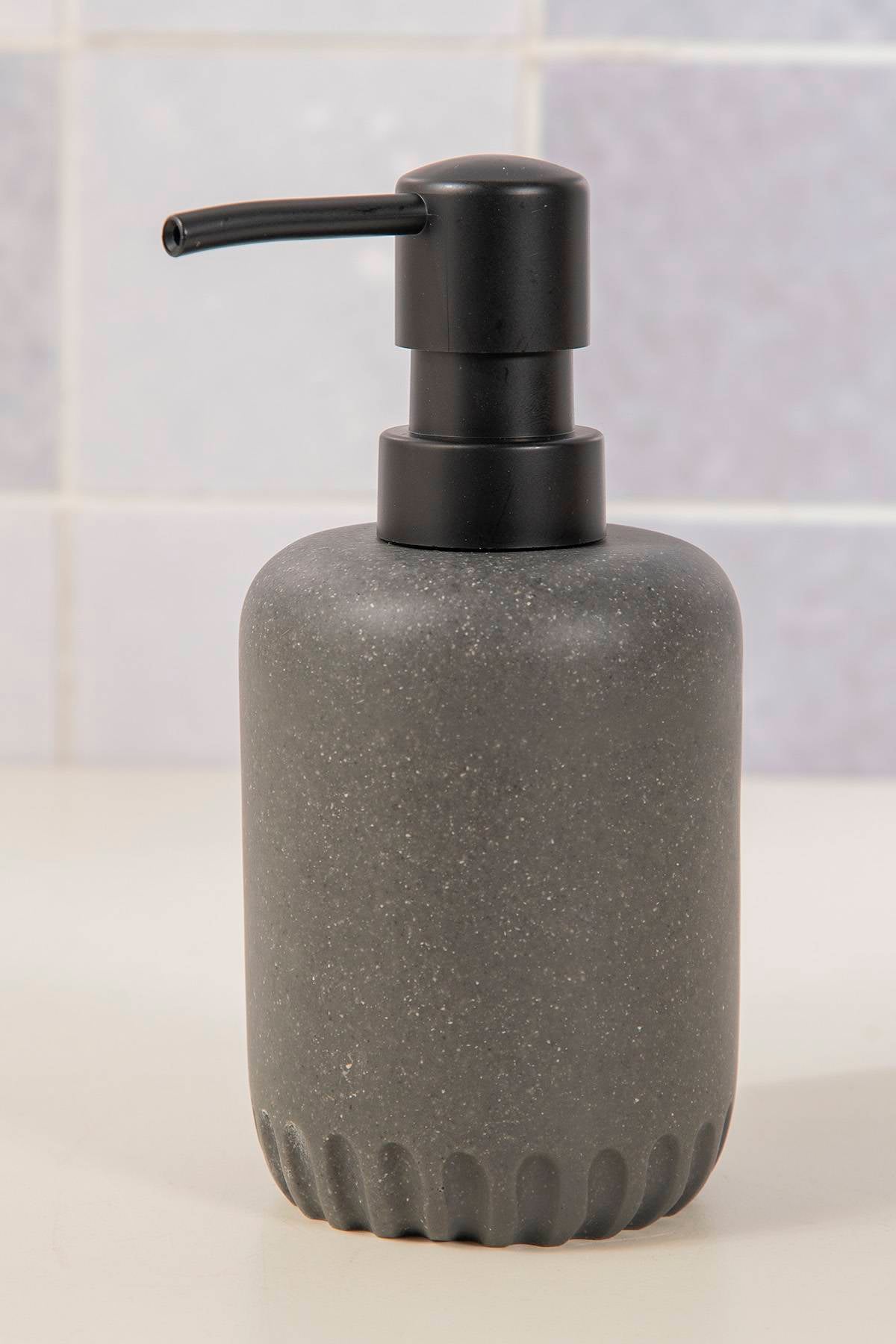 Tendance - Dosificador De Jabón Gres Redondo 300 Ml - Negro | Leroy Merlin