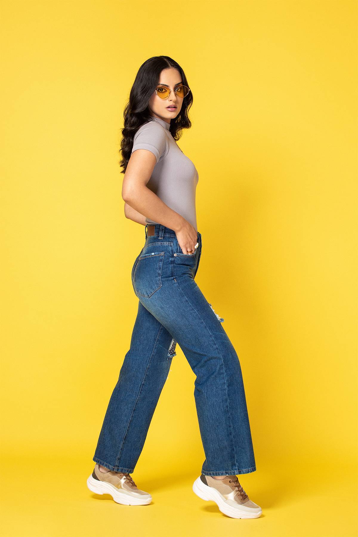 Jeans Wide Leg Patchwork No More Jeans De Prati Tienda Online