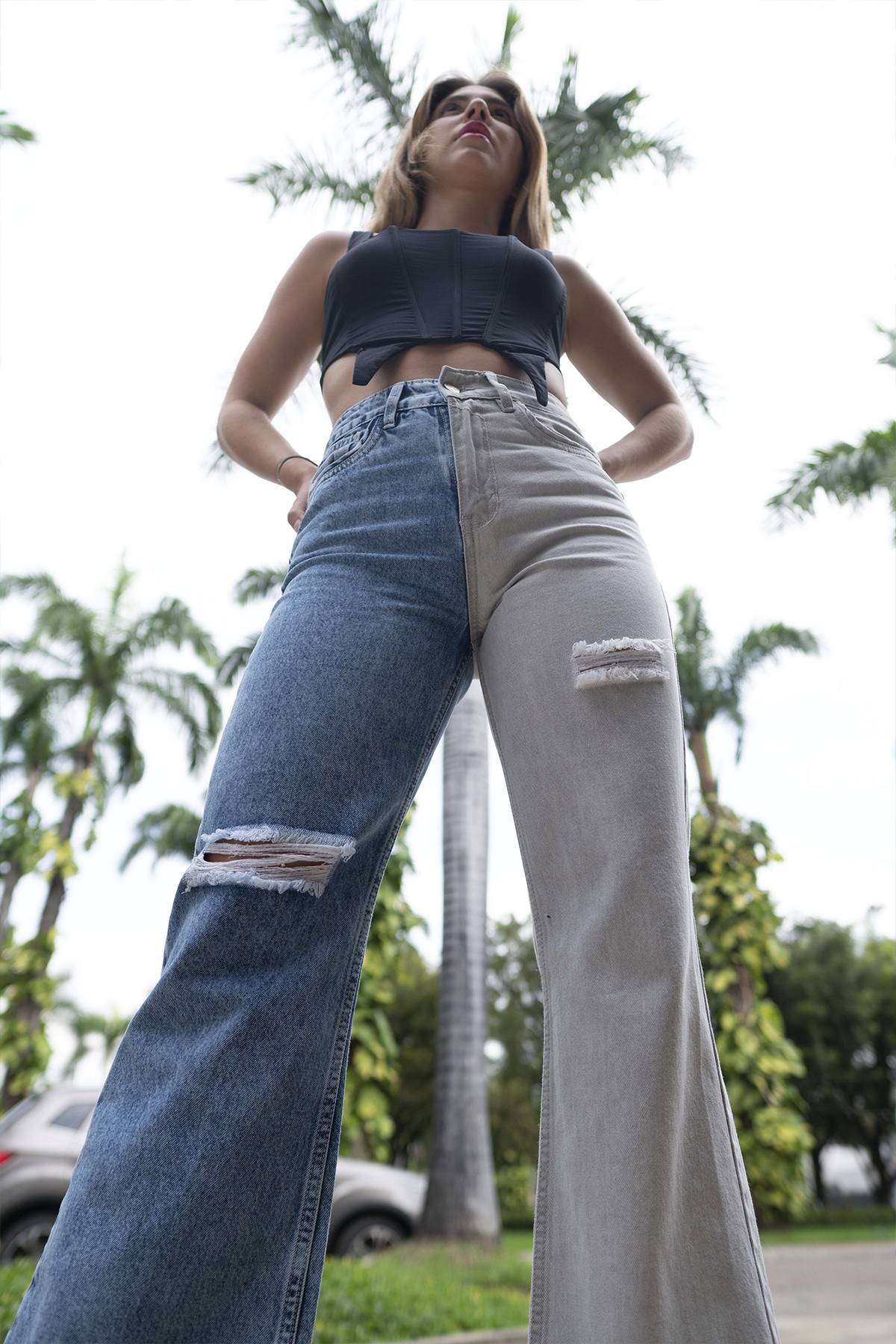 Jeans Wide Leg Bicolor No More Jeans | Deprati Tienda Online