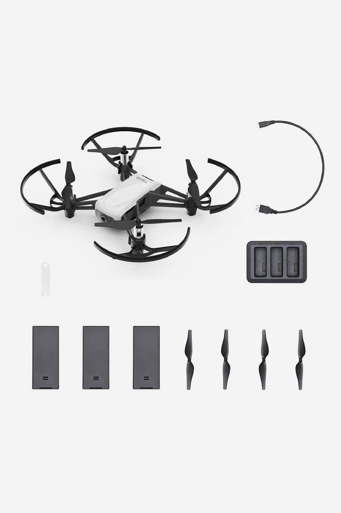 Mini Drone  DJI Ryze TELLO, HD (720p), 5 MP, 8 m/s, Distancia 100 metros,  Hasta 13 minutos, Blanco