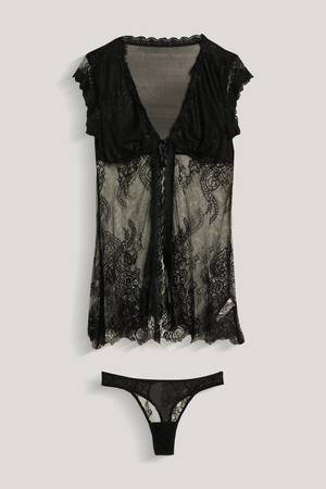 Hanky Panky Abito Dauphine Babydoll Lingerie Pizzo Bianco Taglia M - Nuovo