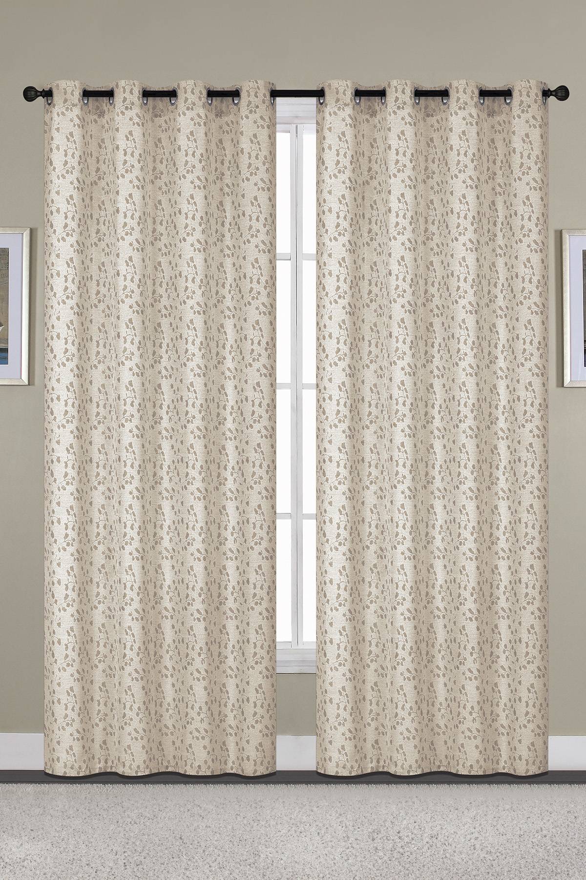 Dreams & Drapes - Indiana - Par De Cortinas Jacquard Con Ojales - 168 X 229 Cm (Ancho X Largo) En Color Plateado