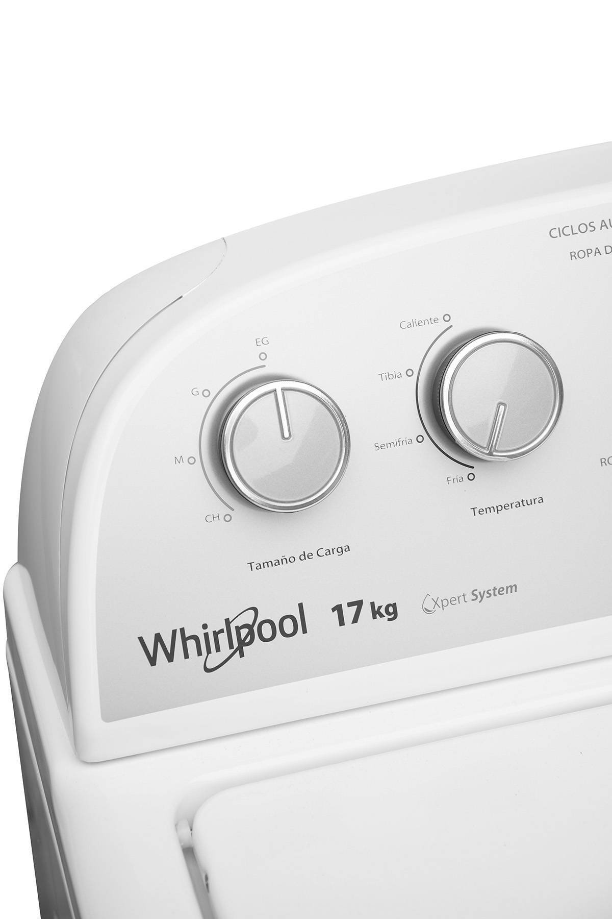 LAVADORA WHIRLPOOL 7MWTW1700EM 17 KG CARGA SUPERIOR PANEL A PERILLAS