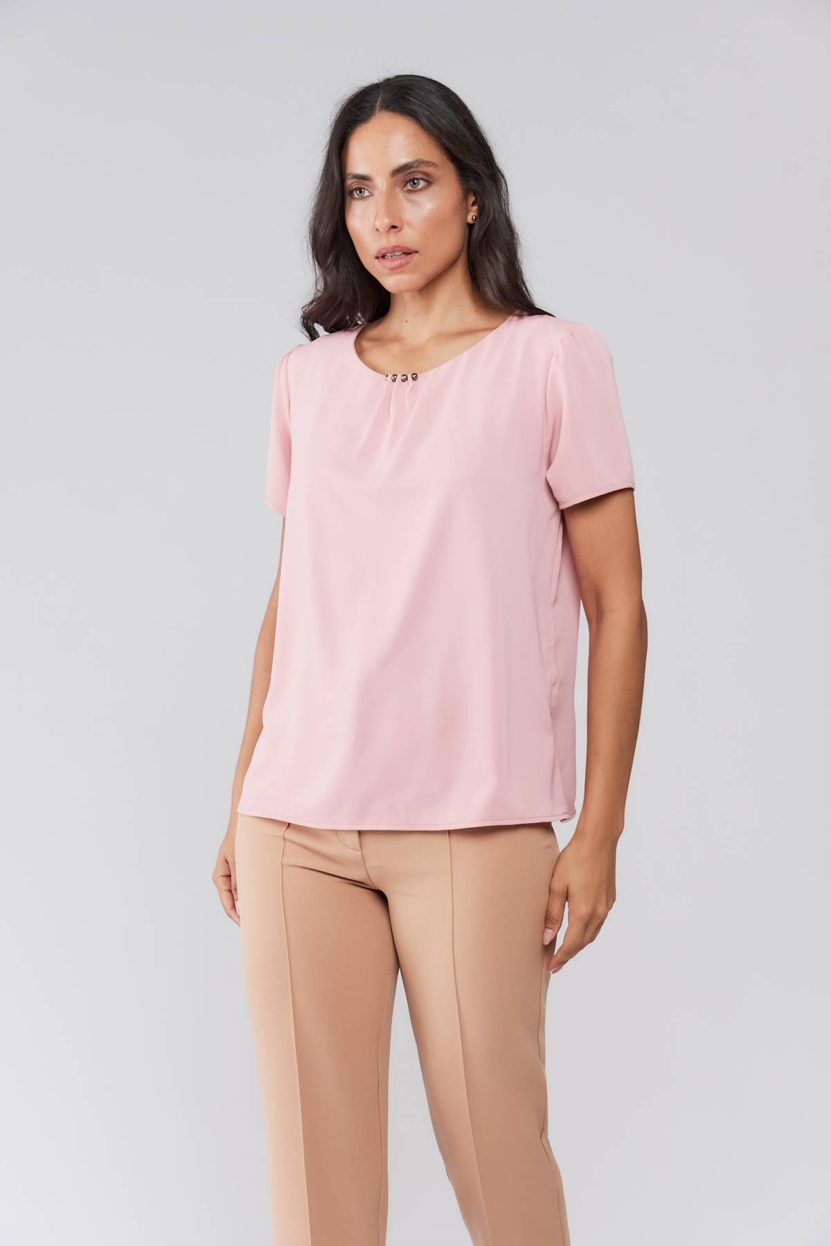 Blusa de cuello online redondo