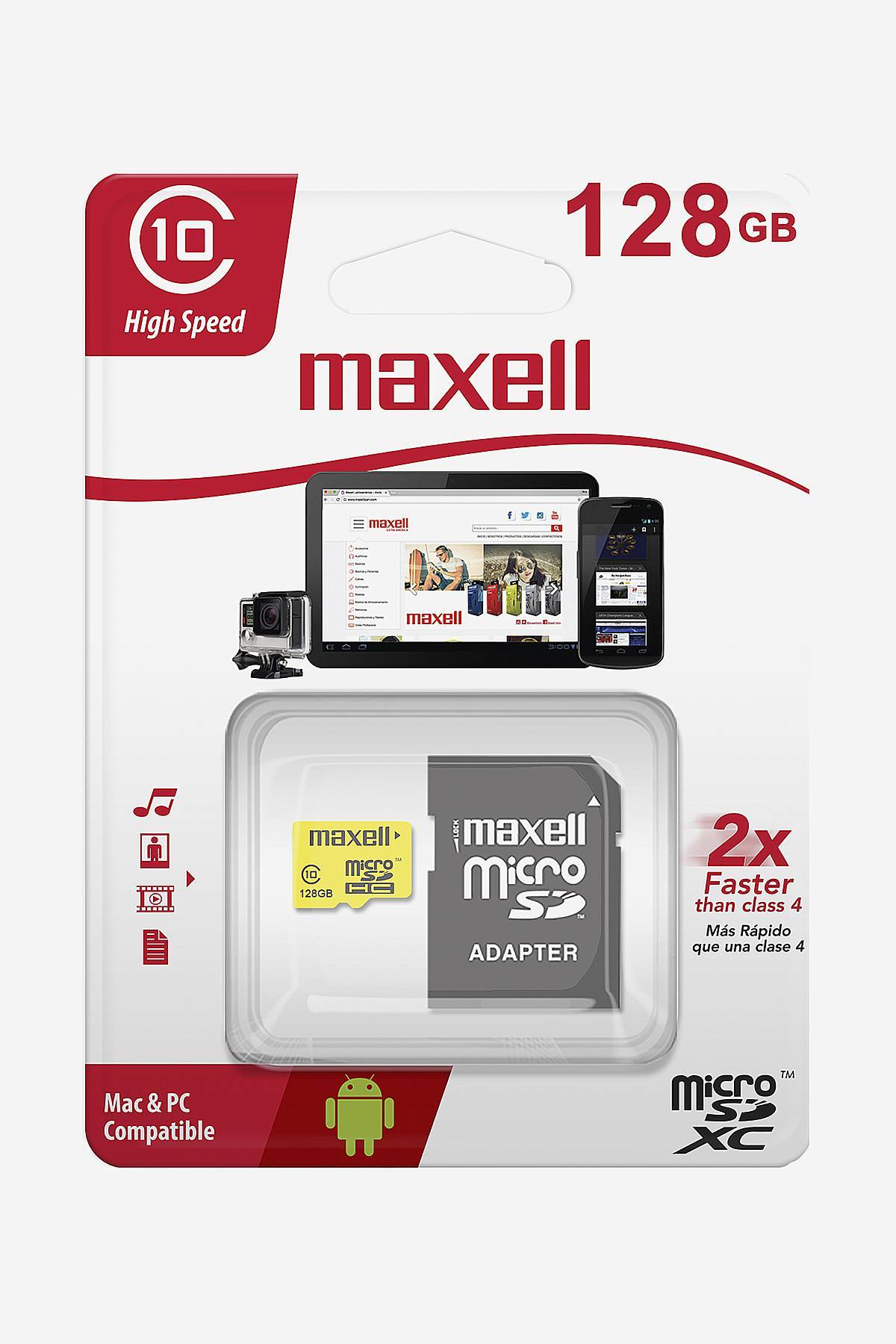 Memoria Micro SD con adaptador SD Maxell 128GB De Prati Tienda Online