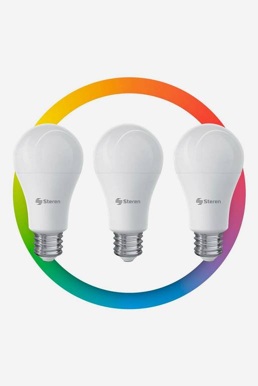 3 focos LED Wi-Fi RGB+W Multicolor Steren 10 W Shome-120/3 | Deprati ...