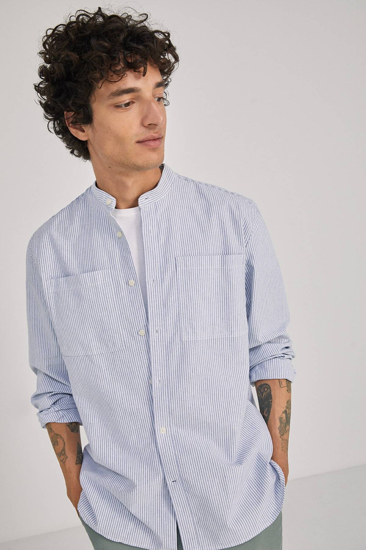 Springfield Camisa Ligera Mao, Para Hombre, Azules, XXL