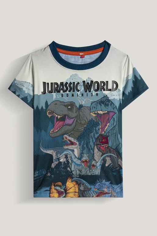 Lot De 2 Maillots De Corps Jurassic World Garçons - 100% Coton, Gris, Imprimé Dinosaure, Taille Enfant - 6