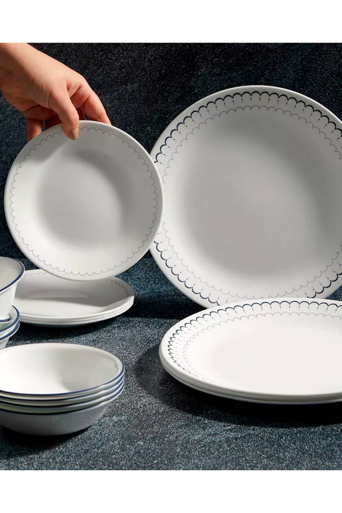 Set de Vajilla Corelle Caspian Lace x 16 Deprati Tienda Online