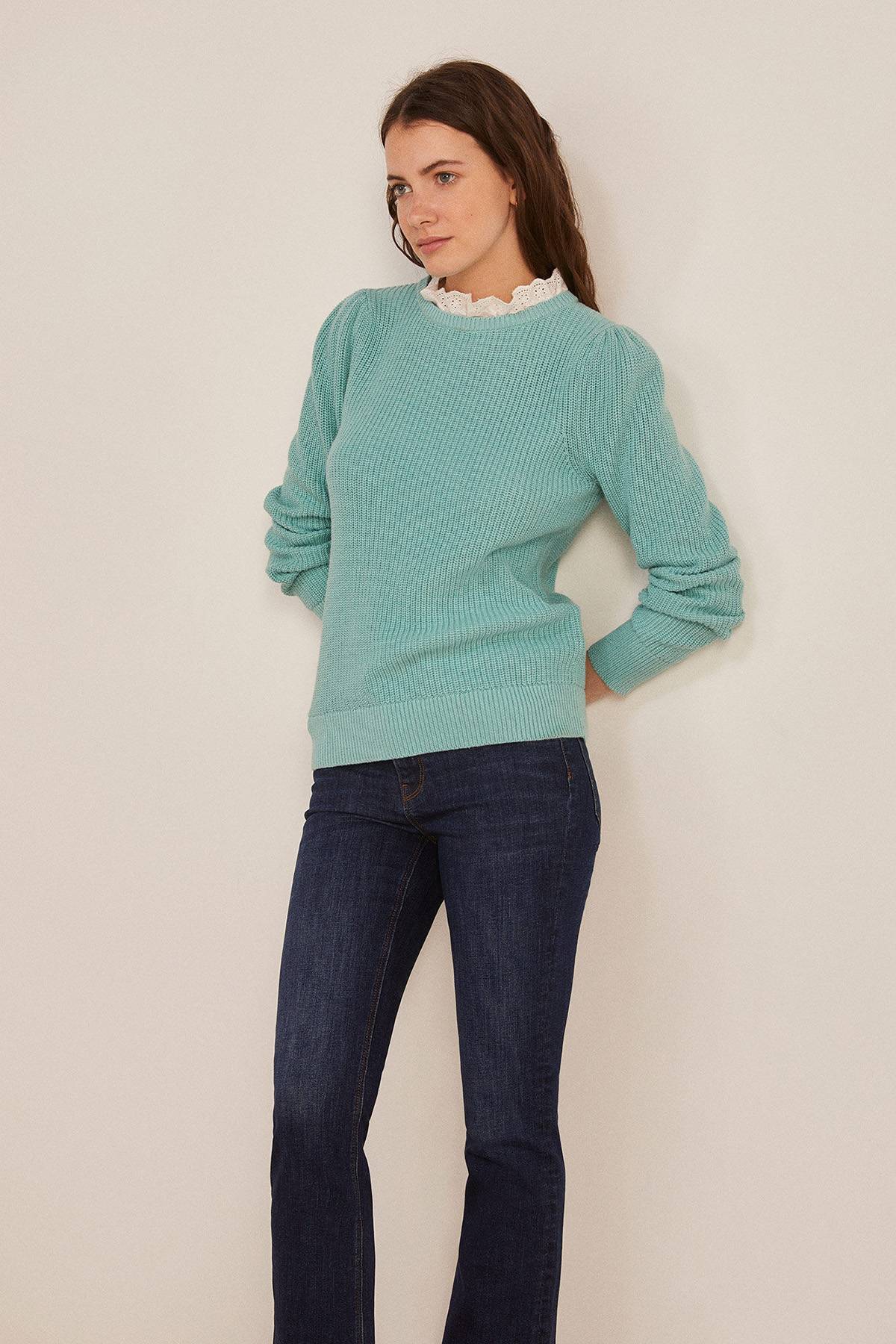 Sweater Unicolor Bordado Springfield | De Prati Tienda Online
