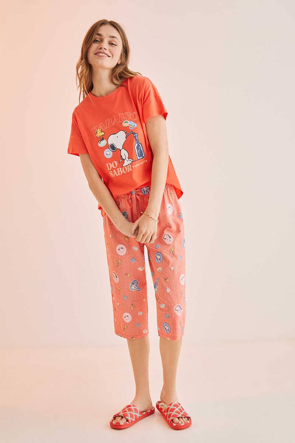 Women'secret Long Pyjama Multilicense Lucky Love Snoopy Women's Pyjamas