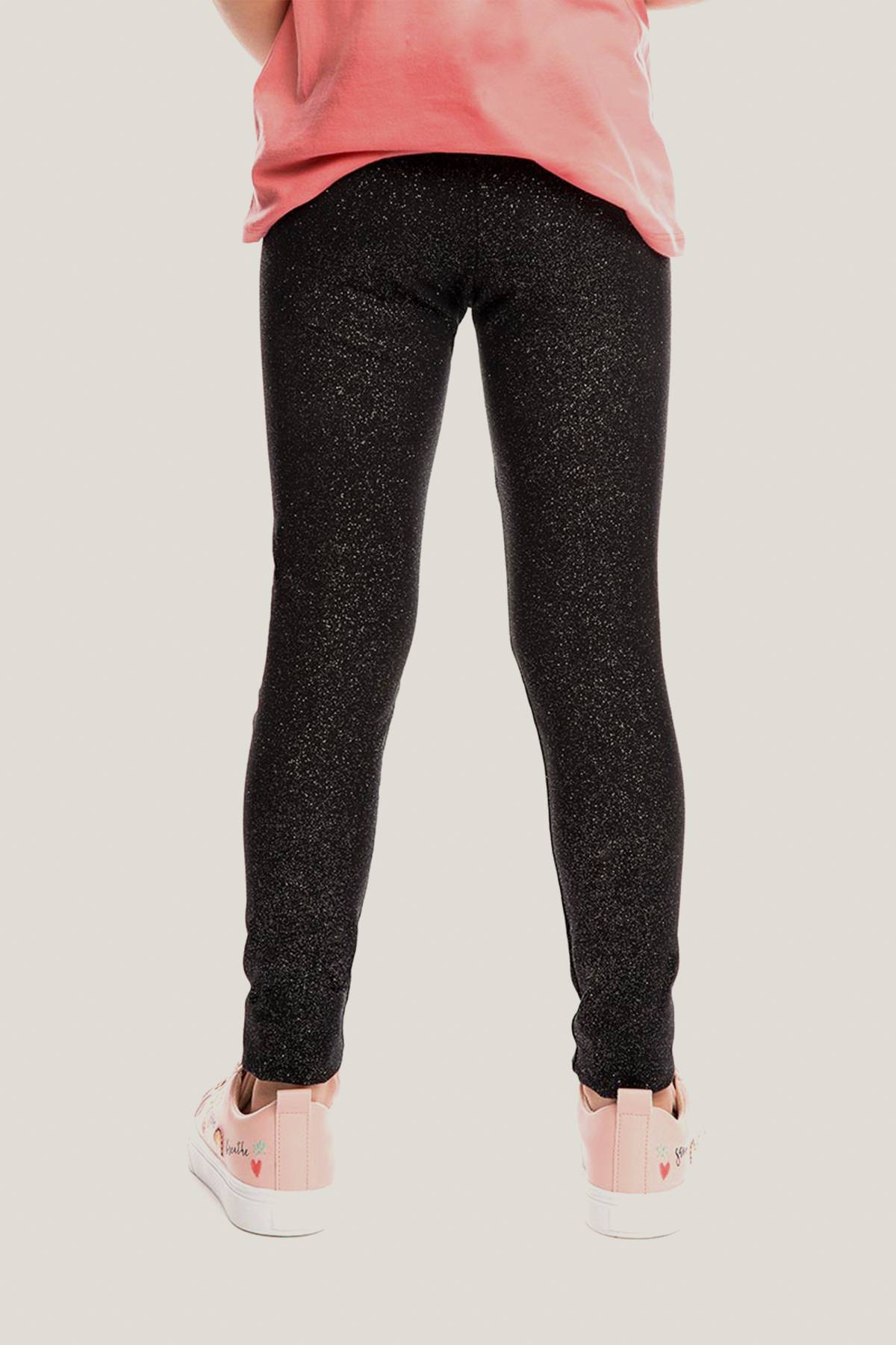 Black Glitter Velour Leggings