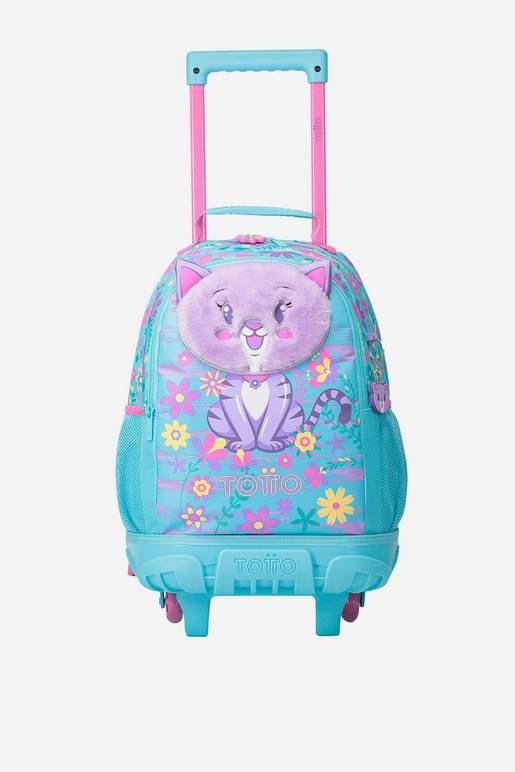 Mochila escolar con ruedas para niños Azul Celeste