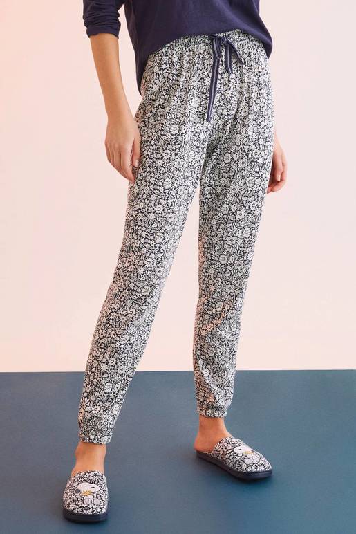Women'secret Pantaloni Lunghi In Viscosa Stampa Foglie - Pigiama Donna Comodo E Alla Moda