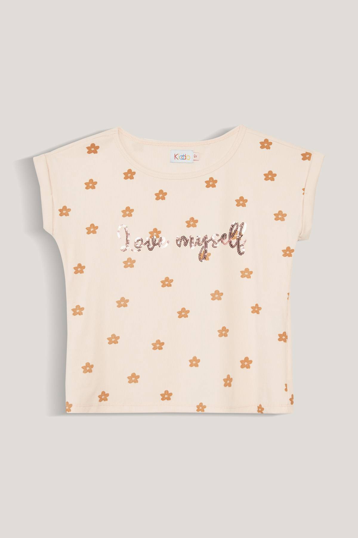 Camiseta con Bordado y Lentejuelas Kiddo