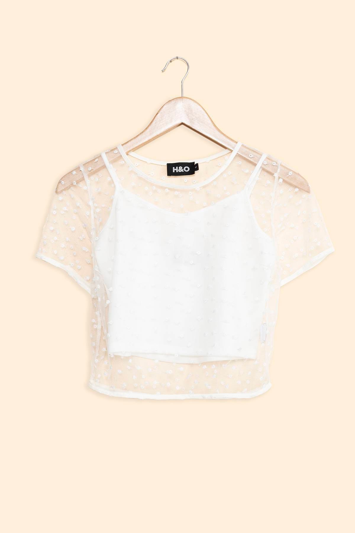 Blusa discount mesh blanca