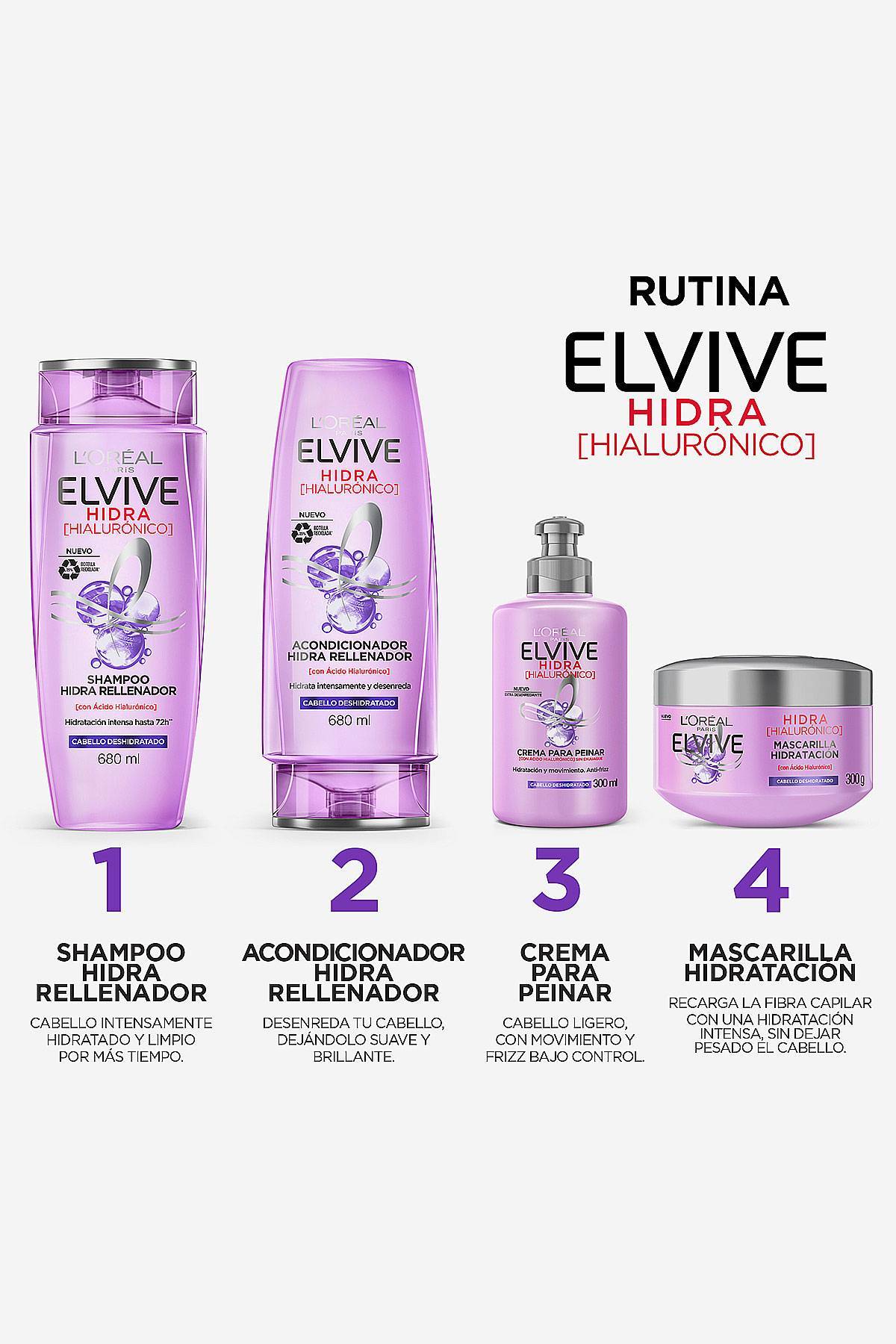 Shampoo Elvive Hidra Hialurónico L'Oréal Paris 680 ml De Prati Tienda