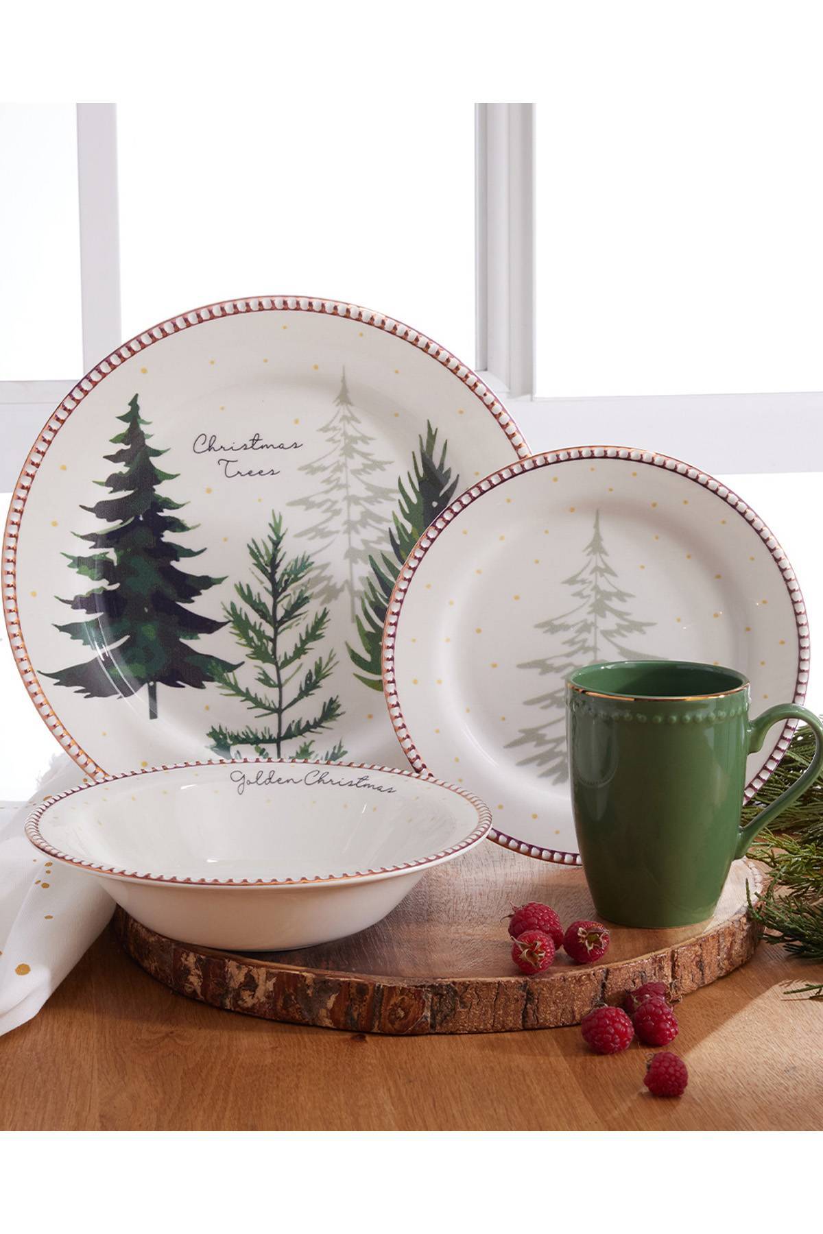 Set de Vajilla Corona Christmas Trees x 16 Deprati Tienda Online