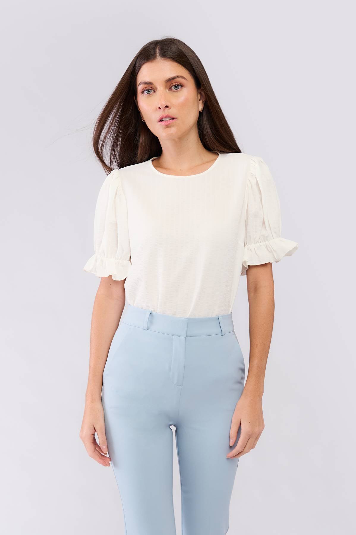 Blusa blanca manga discount bombacha