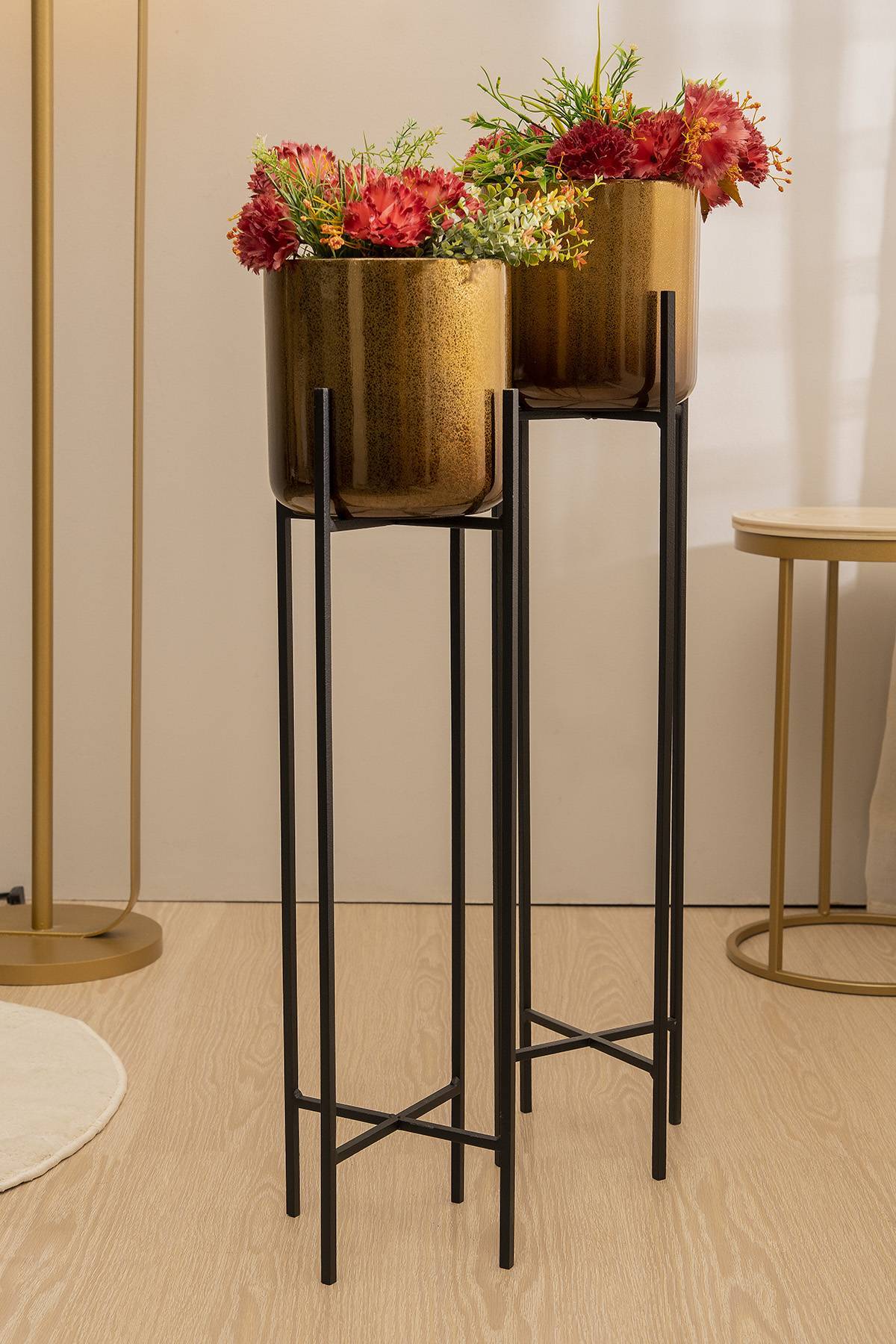 Tahua Macetero Dorado de Cerámica de 30 cm