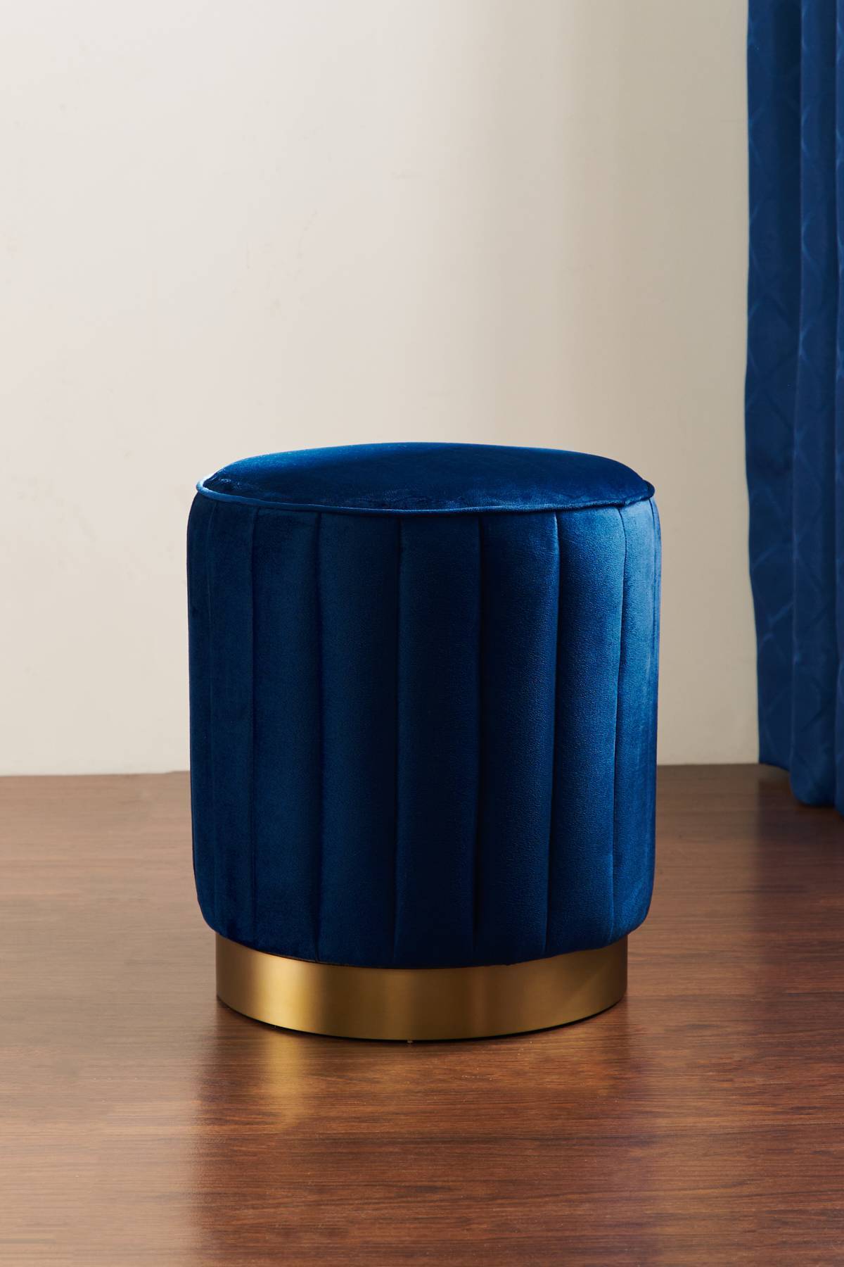 Puff Azul Plisado Tahua | Deprati Tienda Online