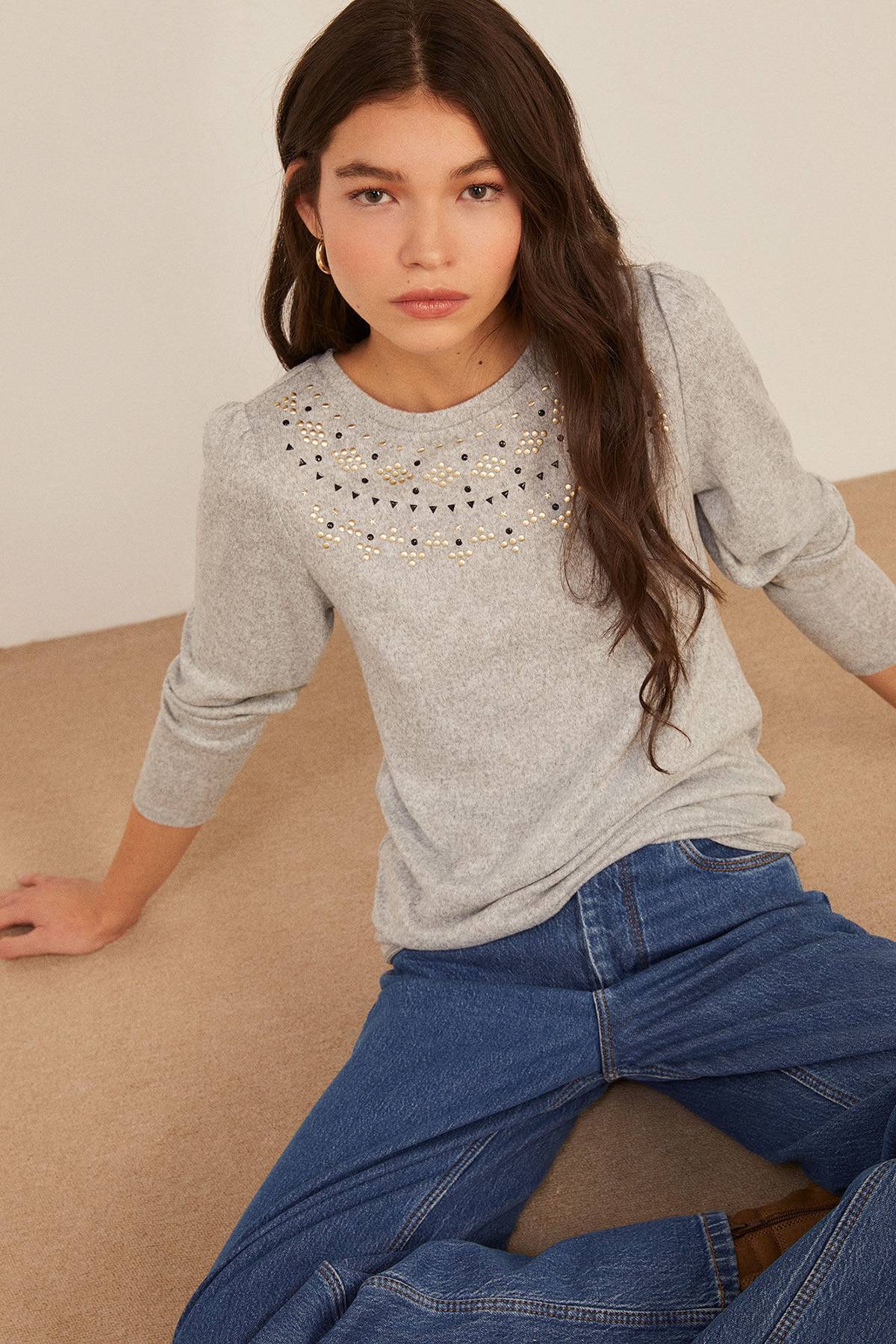 Sweater con Apliques Springfieldd | Deprati Tienda Online