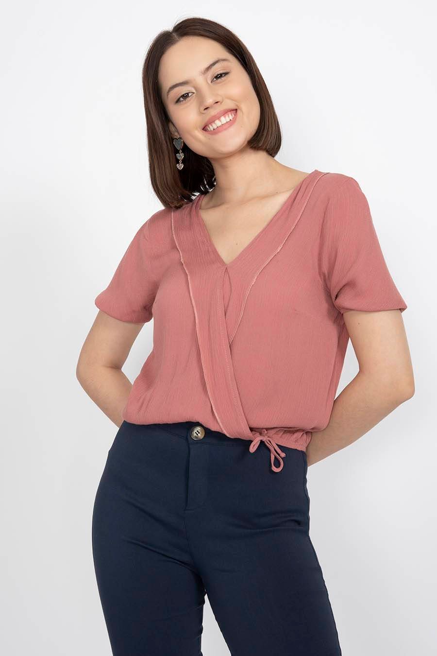 Contagioso Mucho bien bueno de nuevo Blusa con cruce delantero H&O Trybu | De Prati Tienda Online